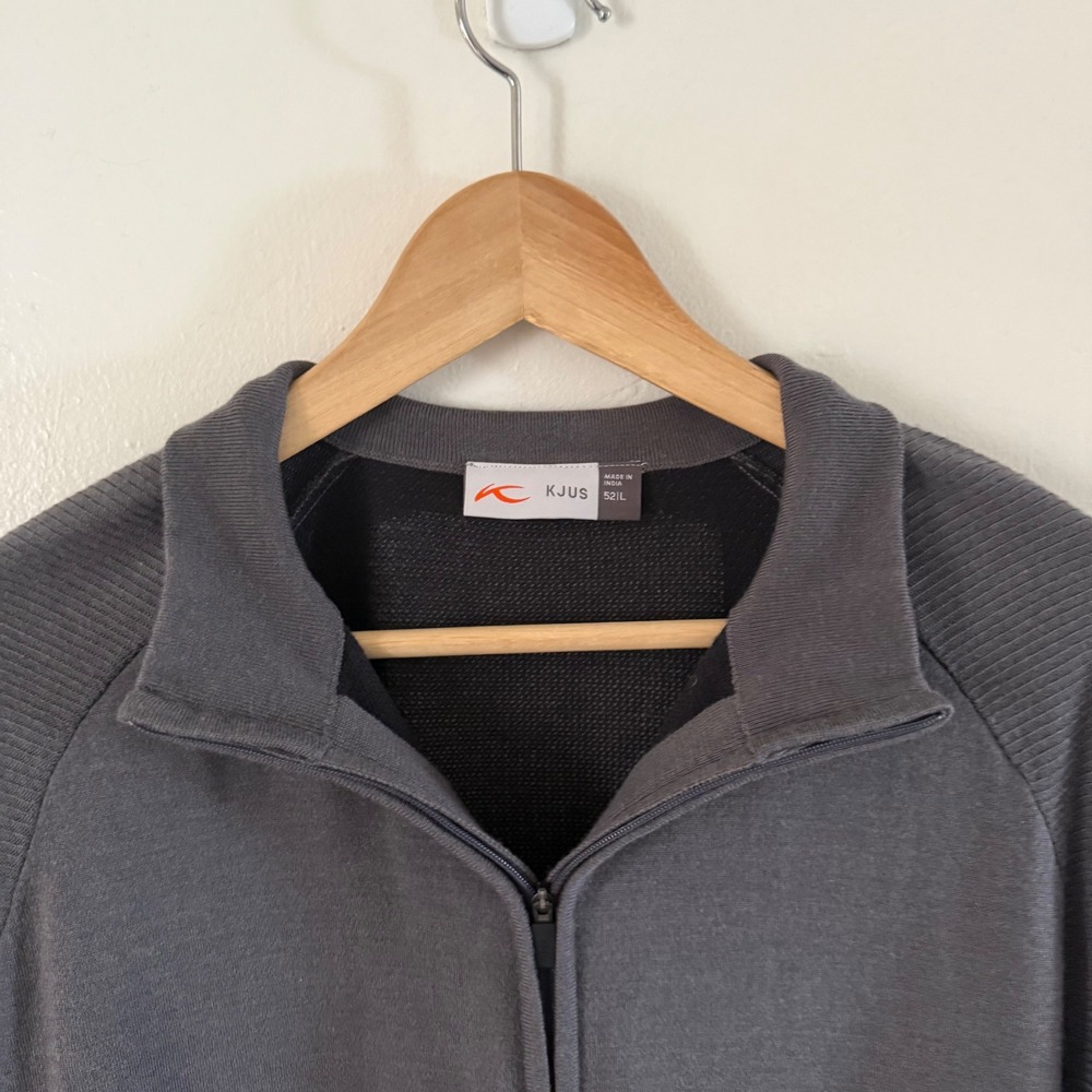 KJUS Sweater Mens Large Gray Freelite Kulm Half Zip Mock‎ Neck Pullover Stretch